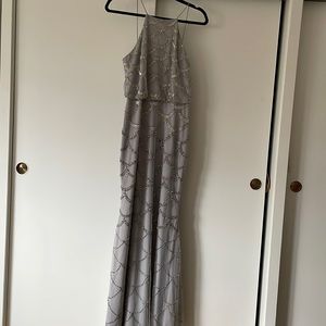 Adrianna Papell silver beaded dress. Size 4